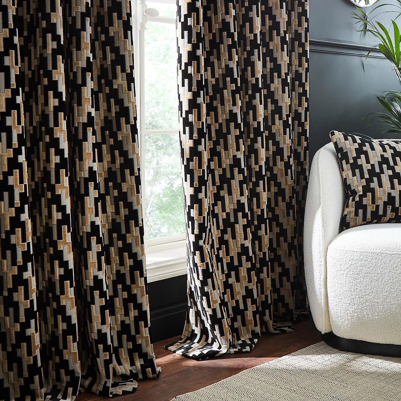 Lori Velvet Eyelet Curtains