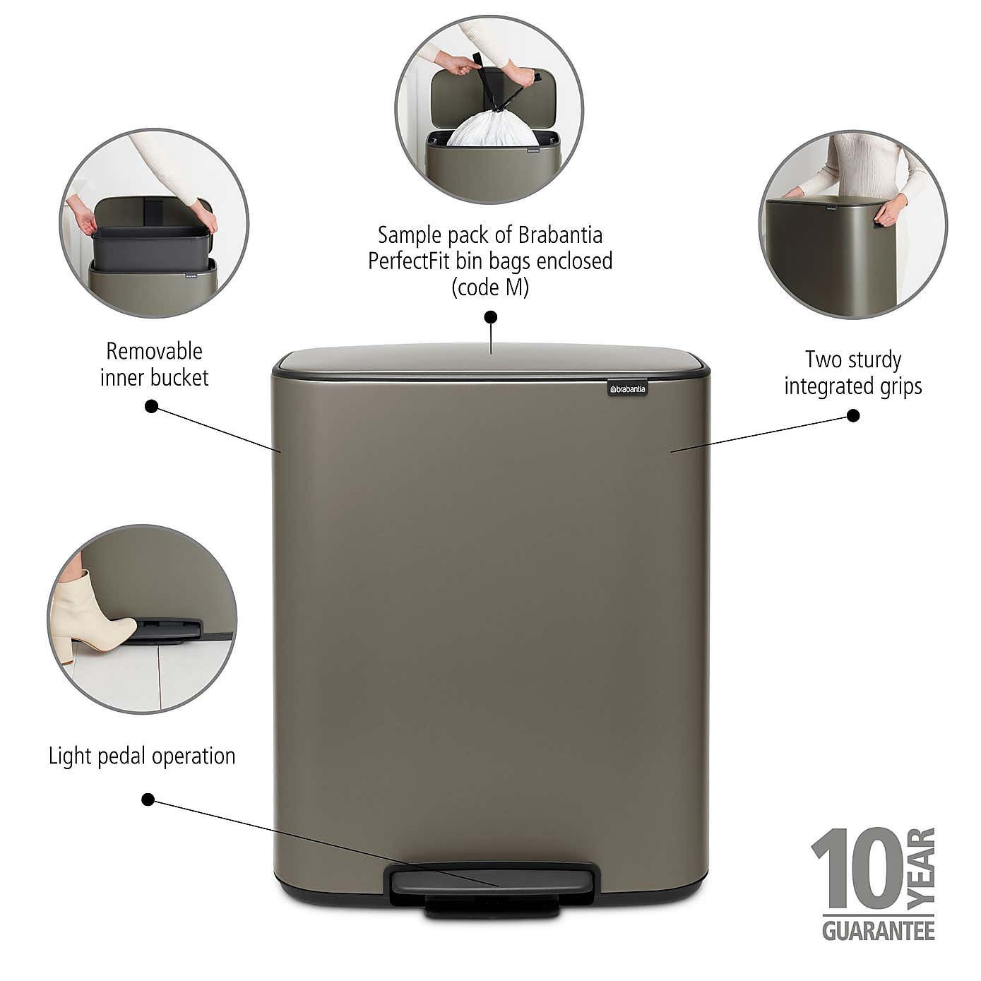 Brabantia Bo 60L Pedal Bin