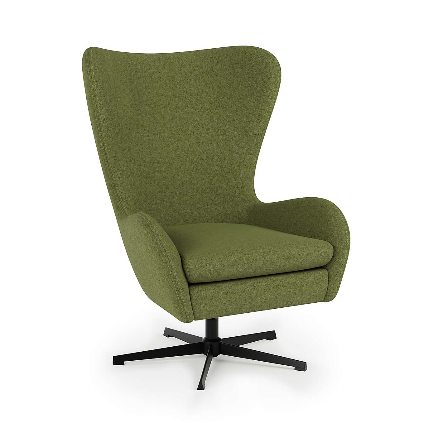Kuvert Soft Marl Swivel Chair, Moss