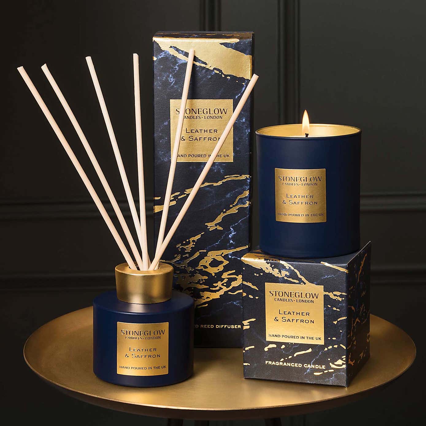 Stoneglow Luna Leather & Saffron Diffuser