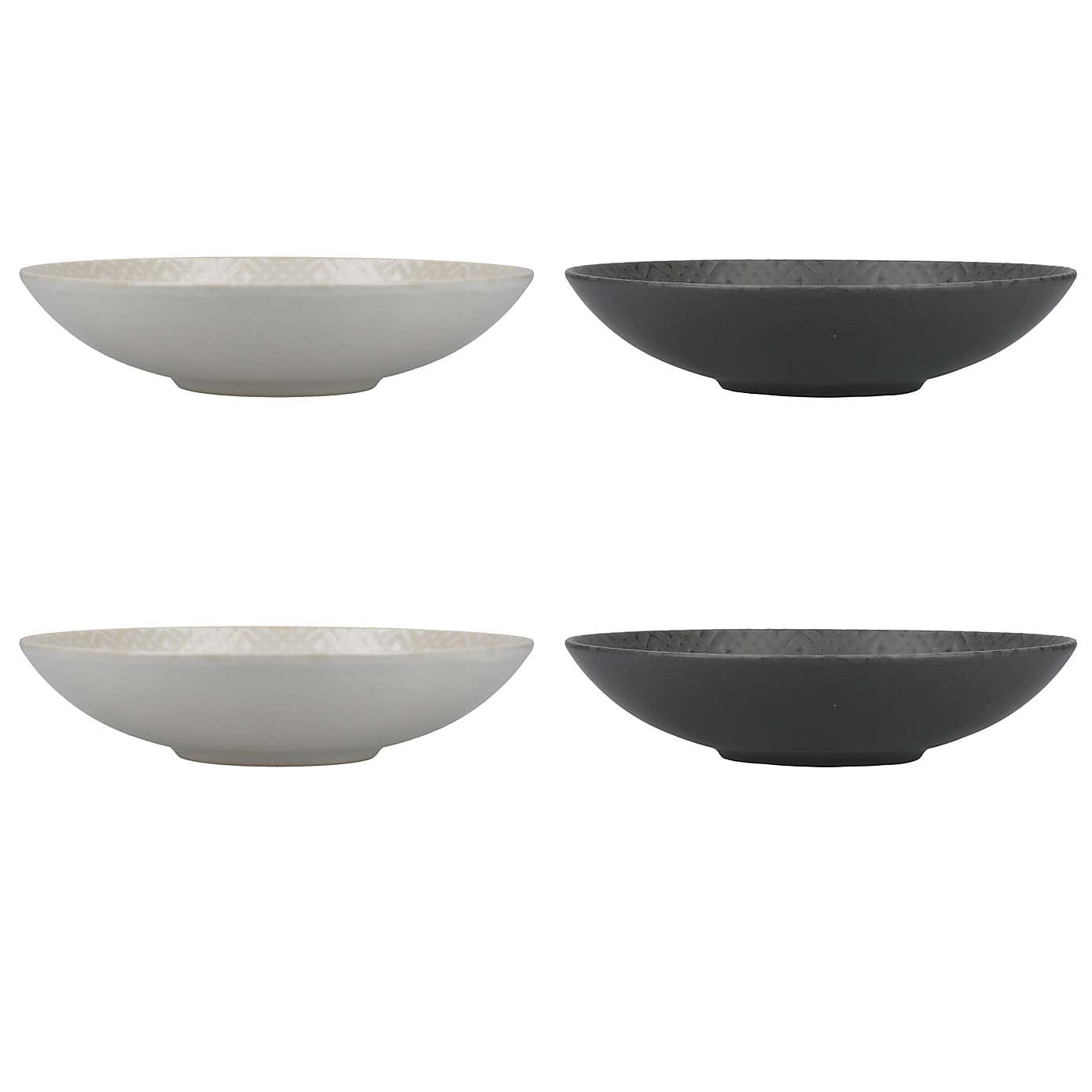 Kitchencraft Set of 4 Grey Stoneware Pasta Bowls