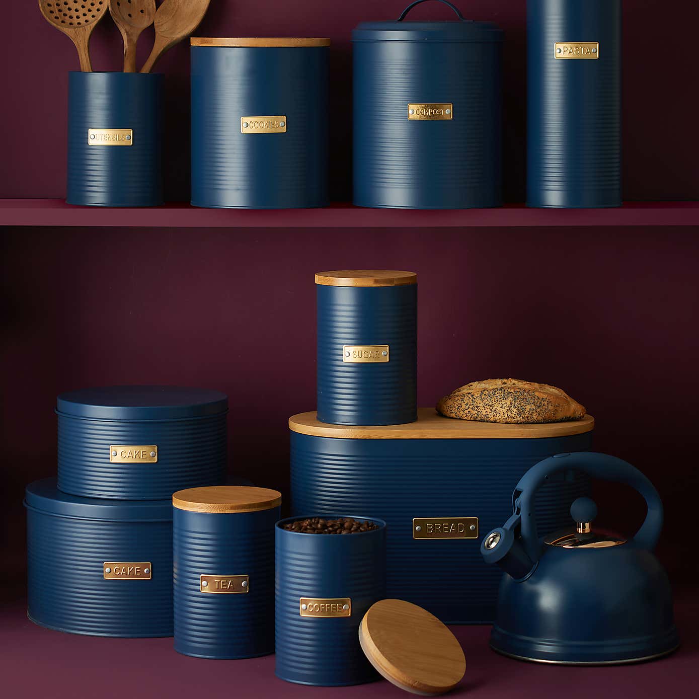 Typhoon Otto Set of 2 Round Navy Cake Tins