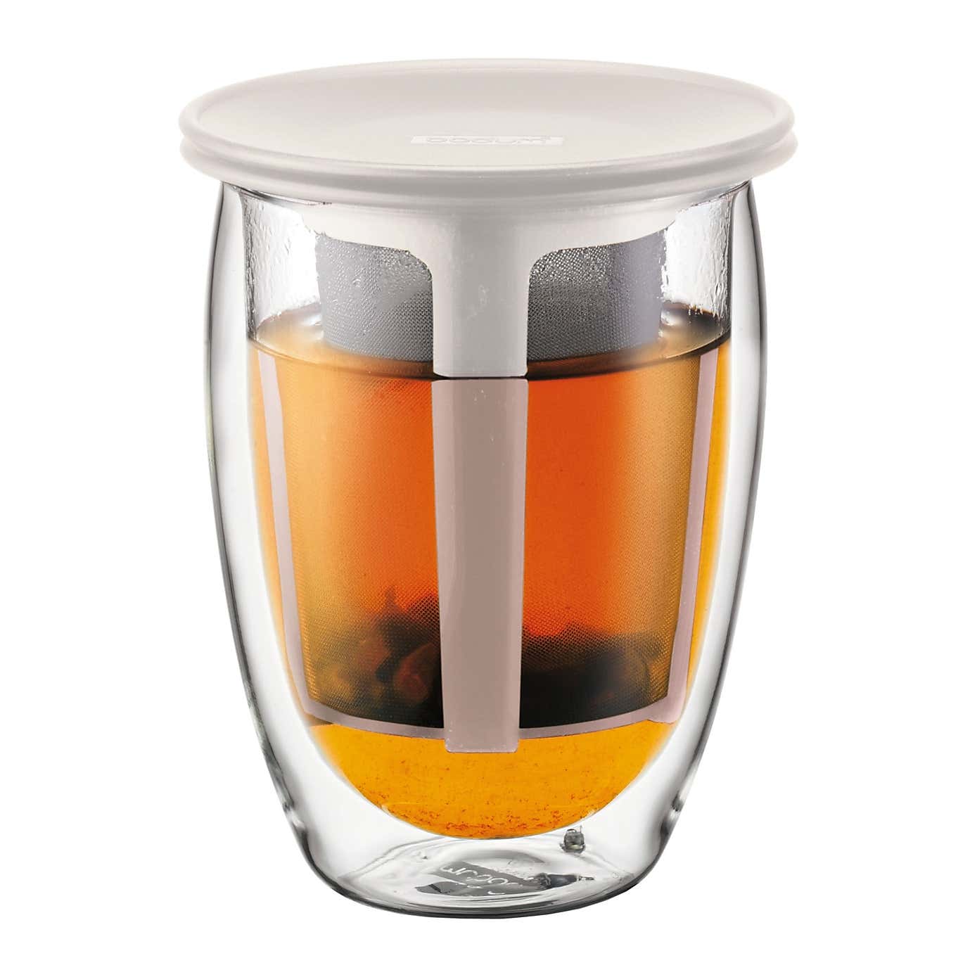 Bodum Tea For One Double Wall Glass with Tea Strainer, 350ml
