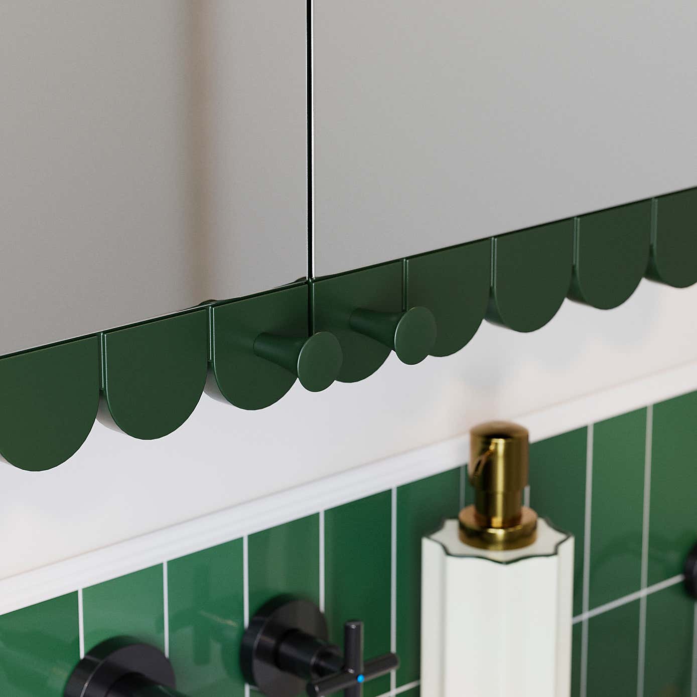 Scallop Mirror Wall Cabinet