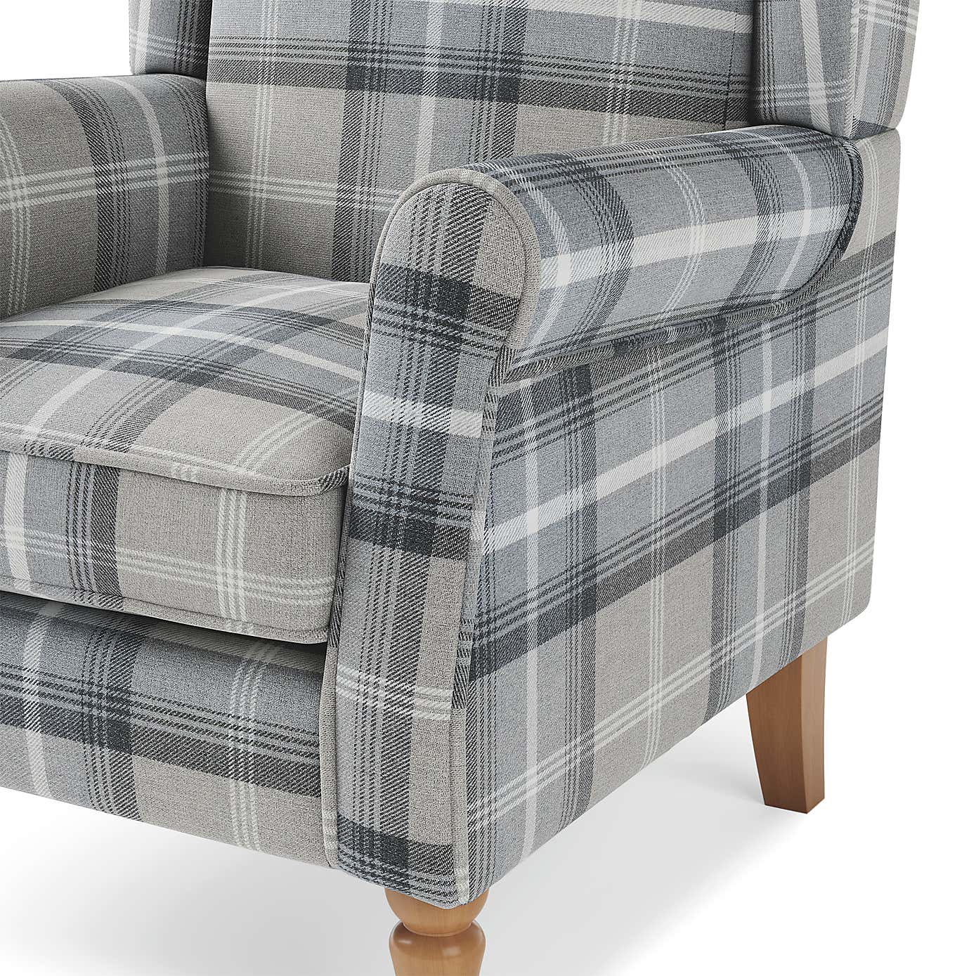Oswald Check Wingback Armchair