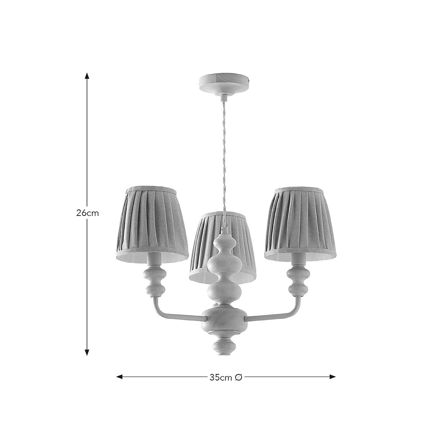 Bobby Pleated Adjustable Semi Flush Candlestick Chandelier