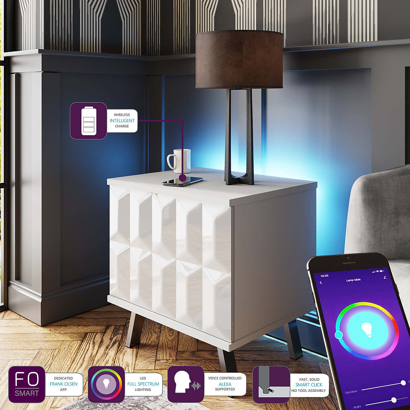Elevate Smart 1 Door Lamp Table