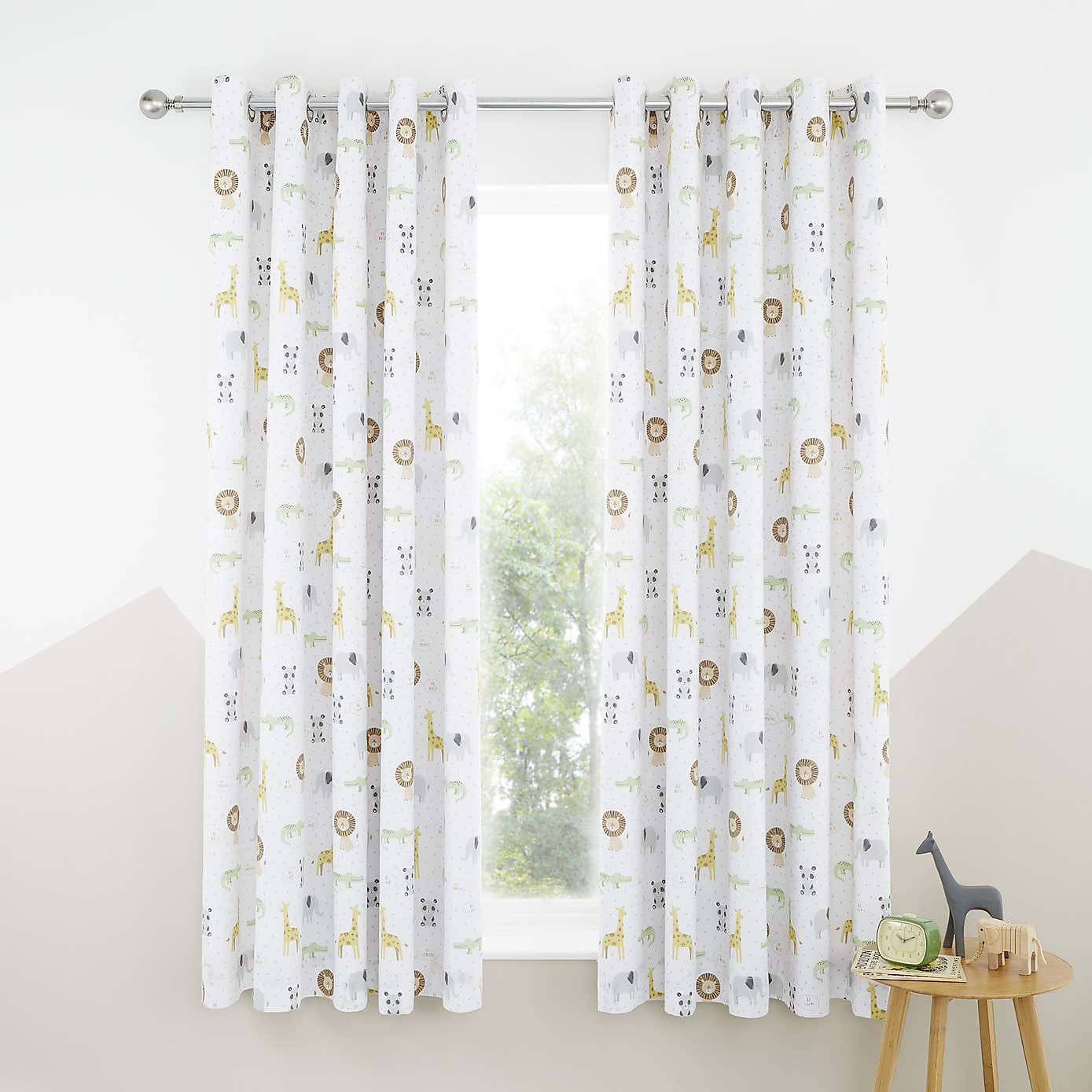Catherine Lansfield Roarsome Animals Blackout Eyelet Curtains