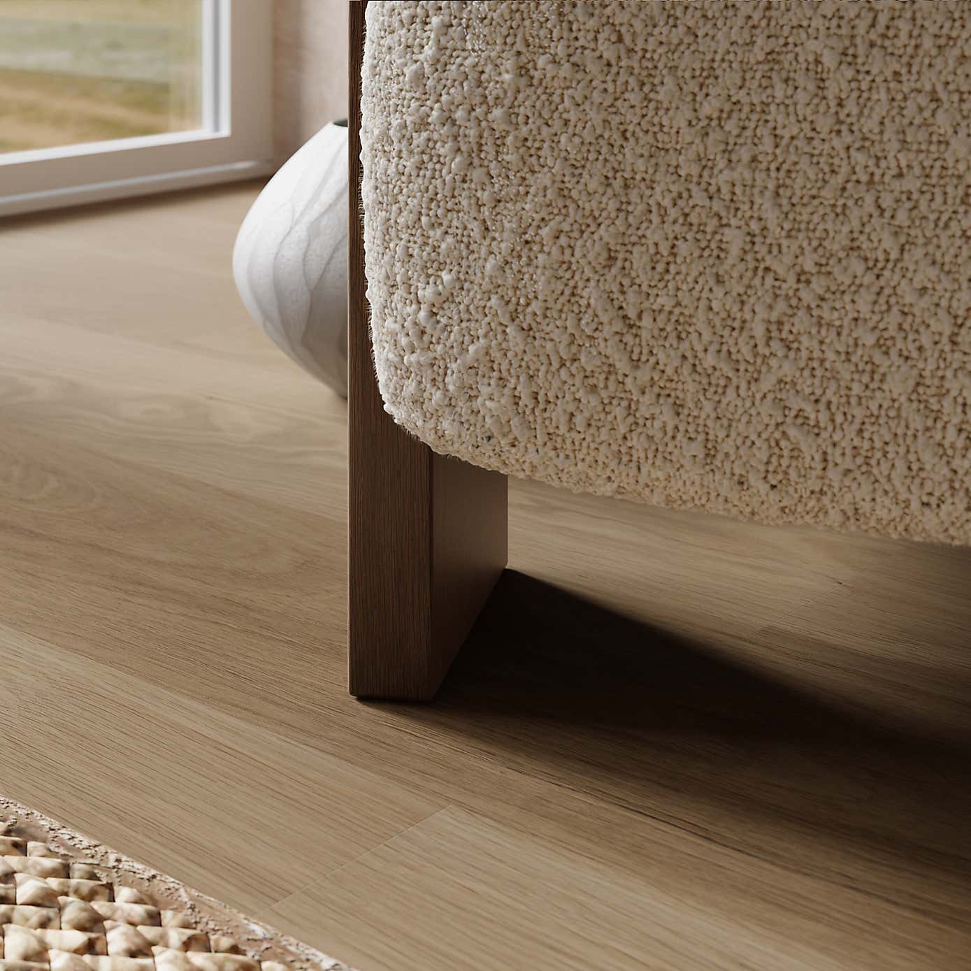 Fallon Tonal Boucle Bolster Accent Chair