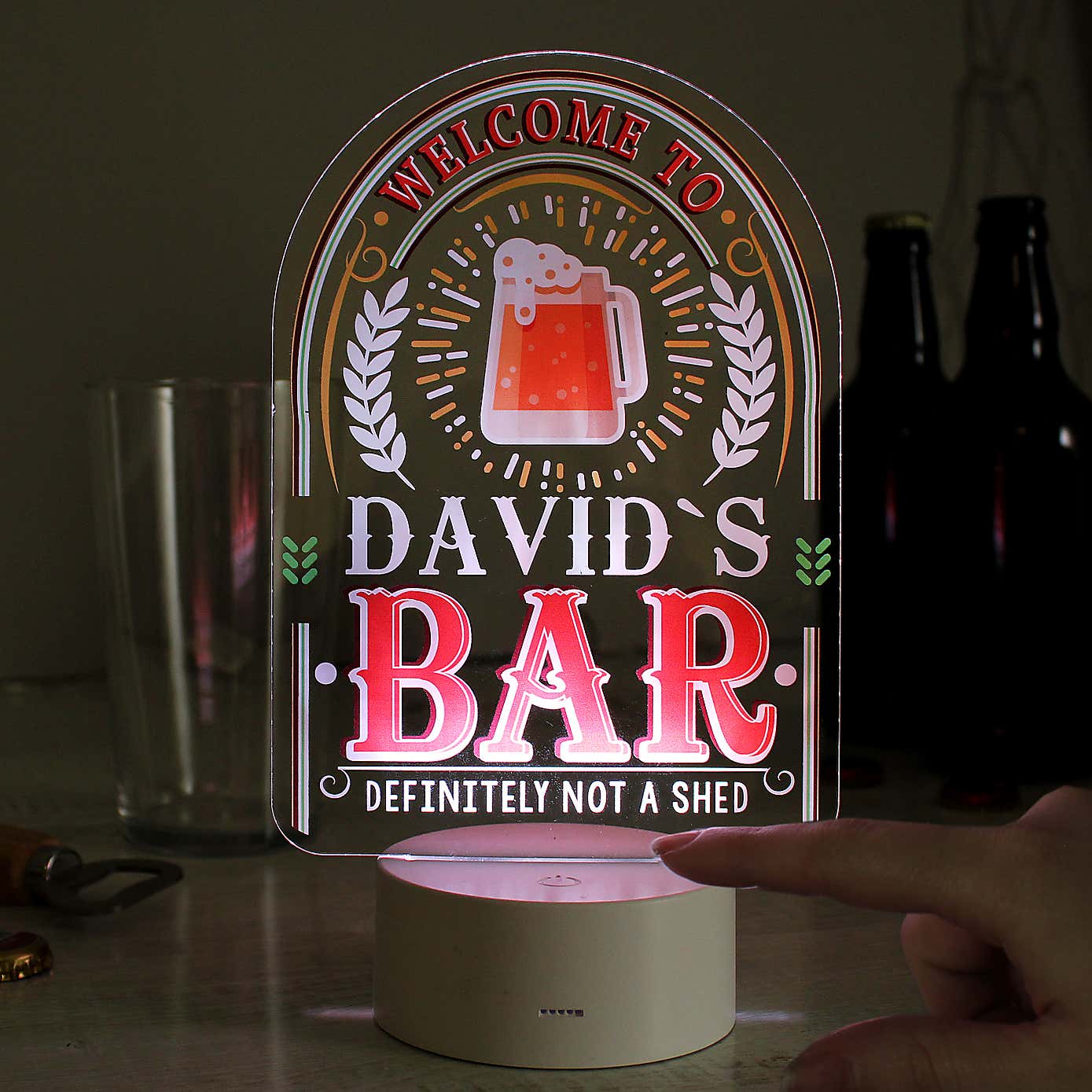Personalised Welcome Colour Changing Night LED Light