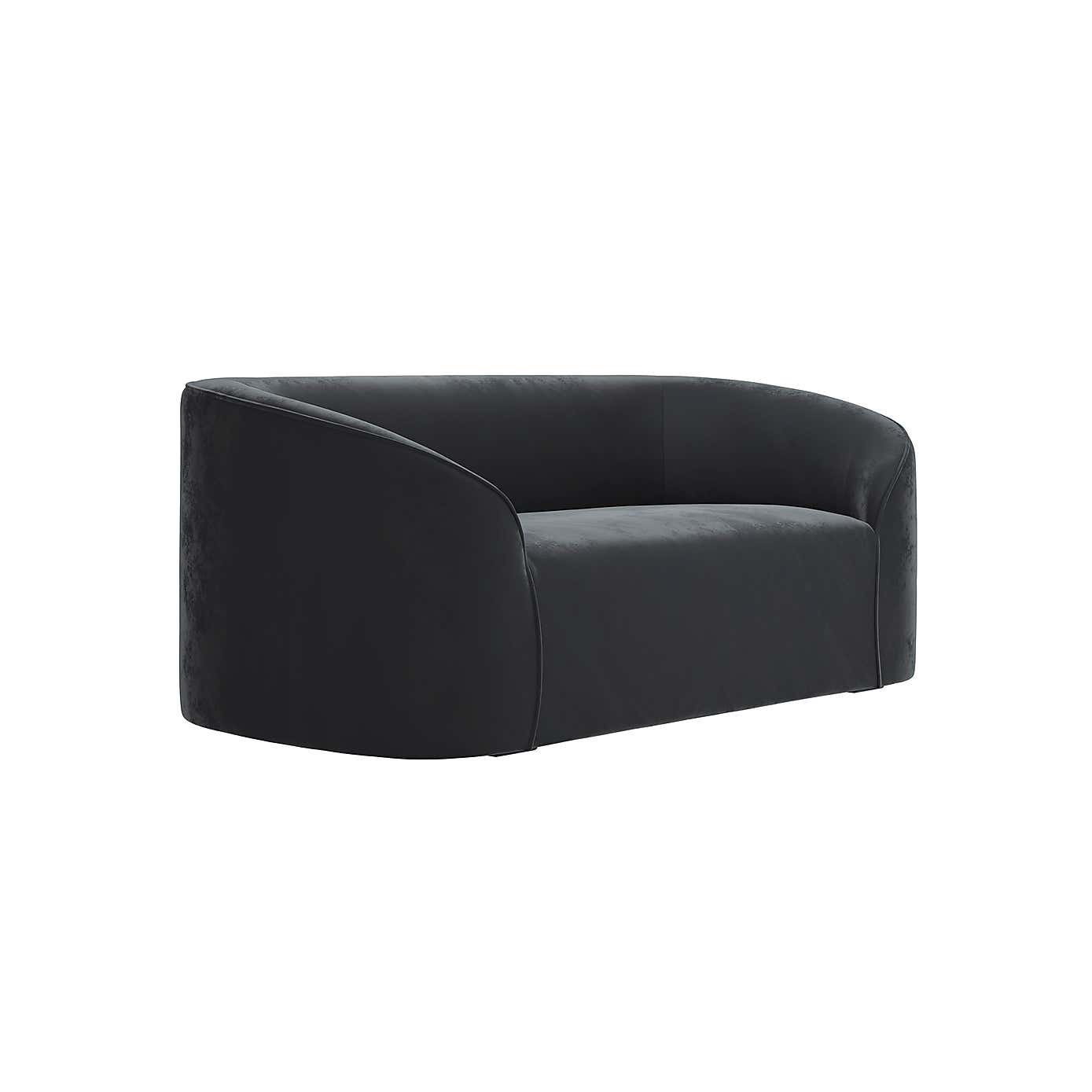 Zuma Black Velvet 2 Seater Sofa