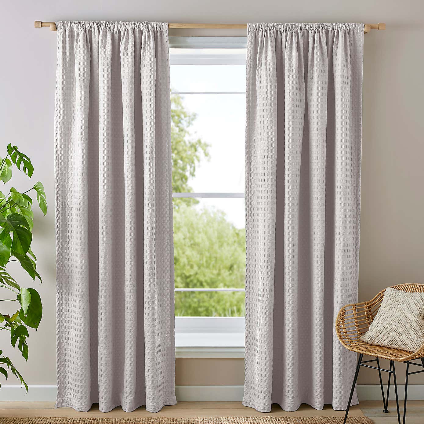 Emerson Waffle Slot Top Curtains