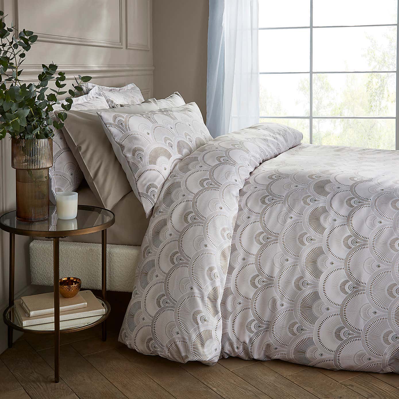 Pierre Fan Duvet Cover and Pillowcase Set