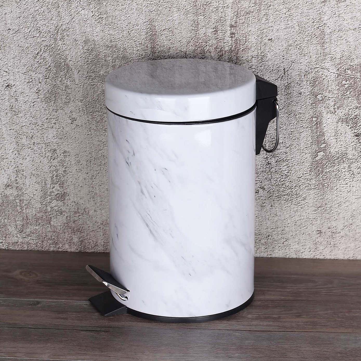 Marble Effect 3L Pedestal Bin