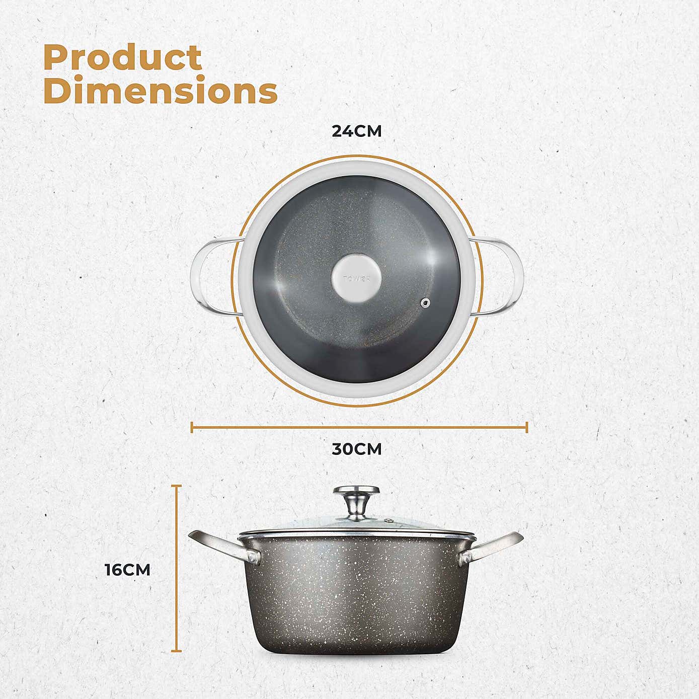 Tower Cerastone Pro 30cm Fry Pan