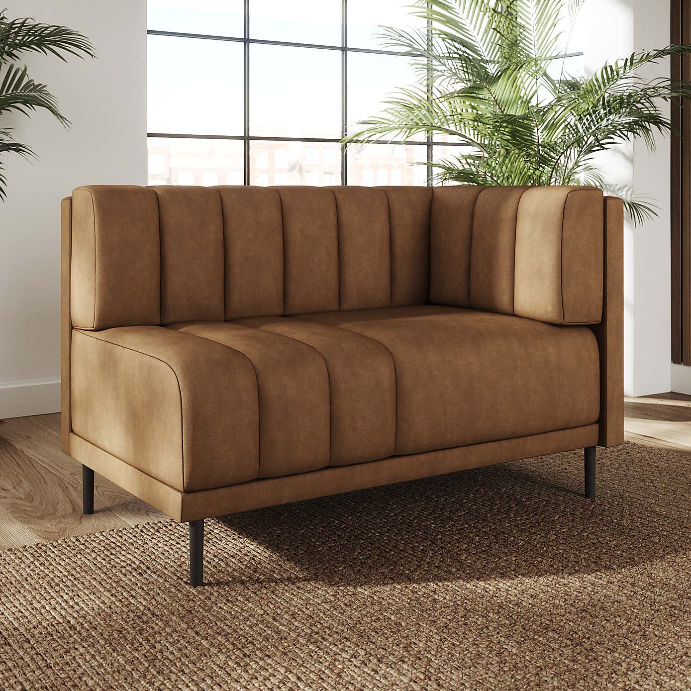 Amali Corner Dining Bench, Faux Leather