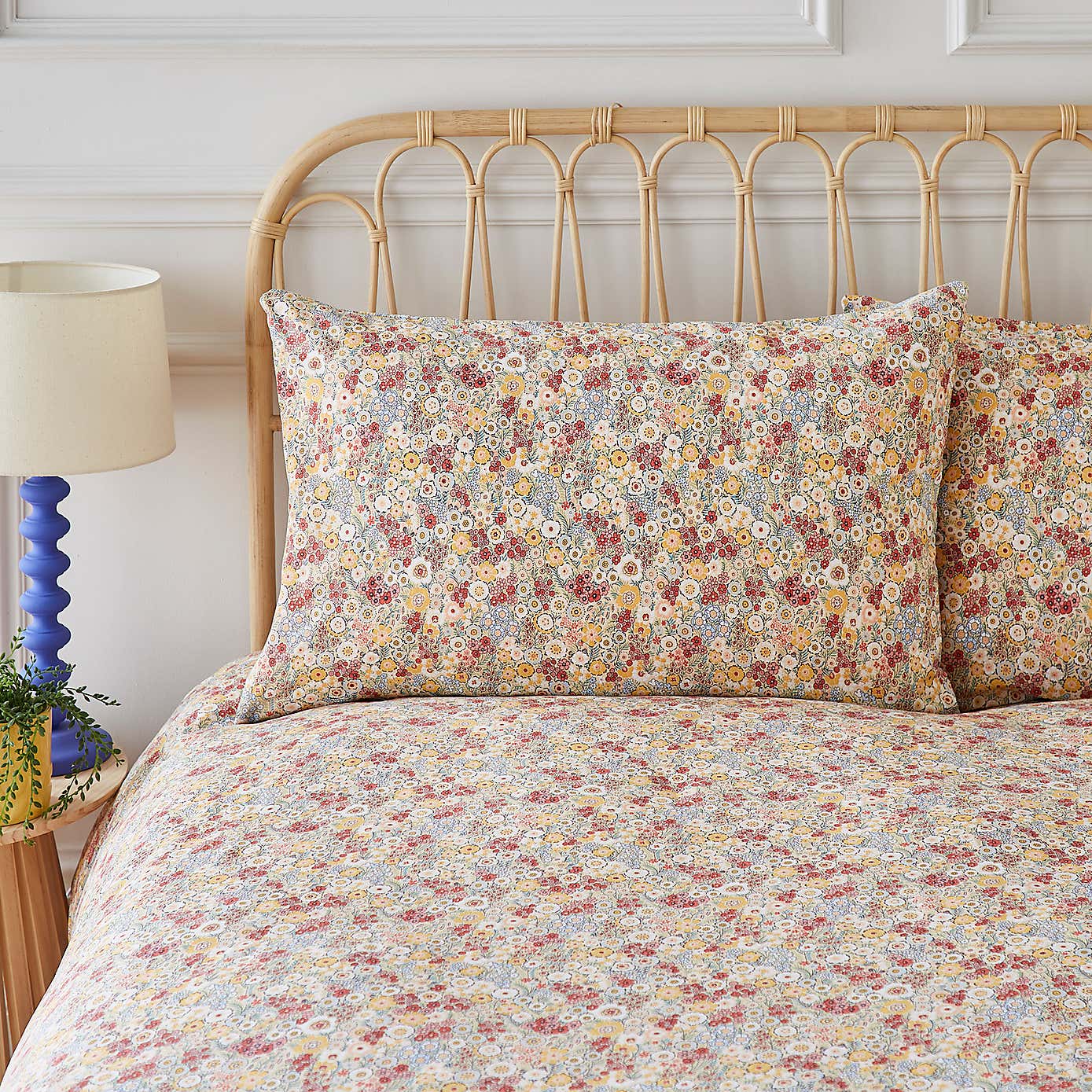 Hannah Retro Ditsy 100% Cotton Duvet Cover and Pillowcase Set