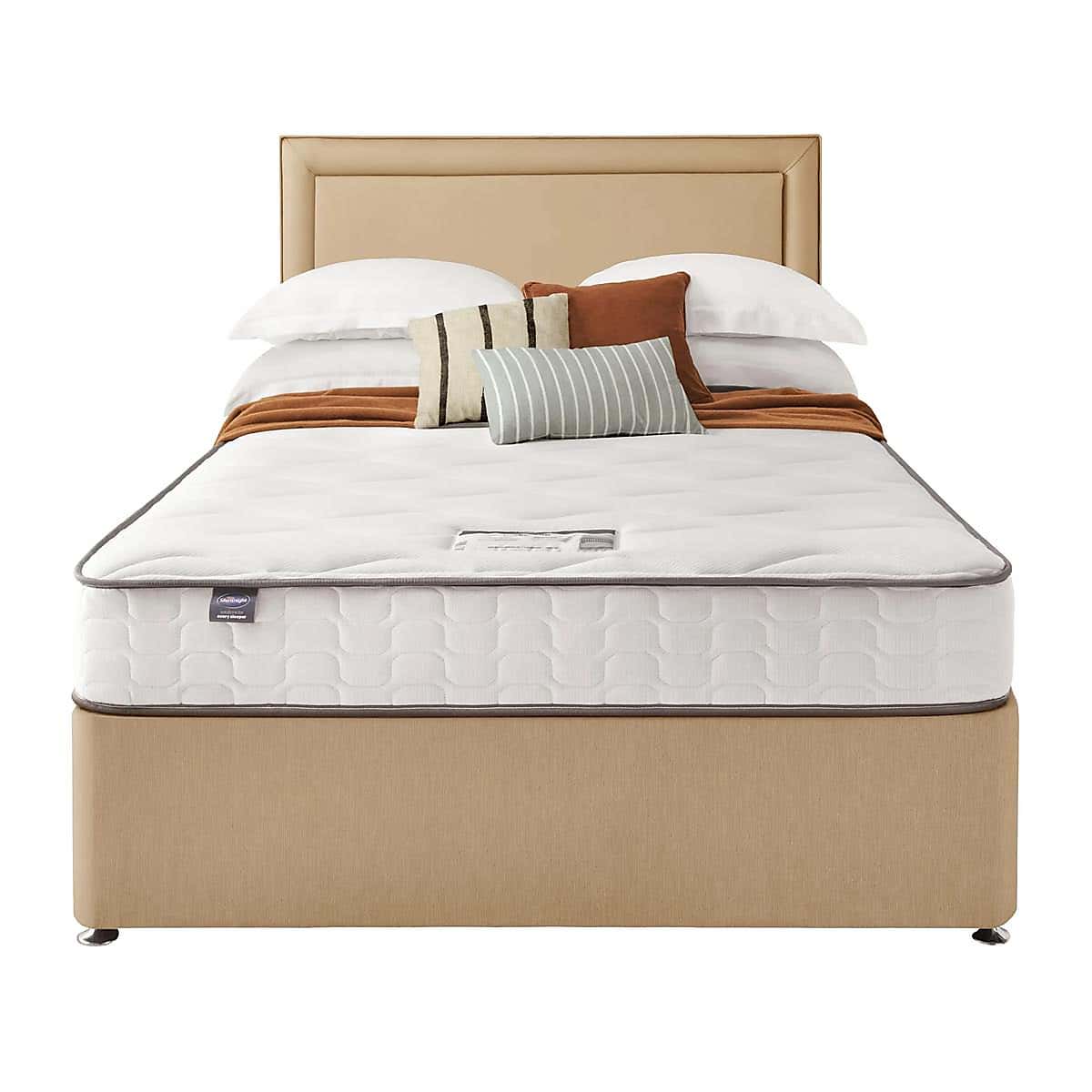 Silentnight 2 Drawer Divan Bed With Fabric Malvern Headboard