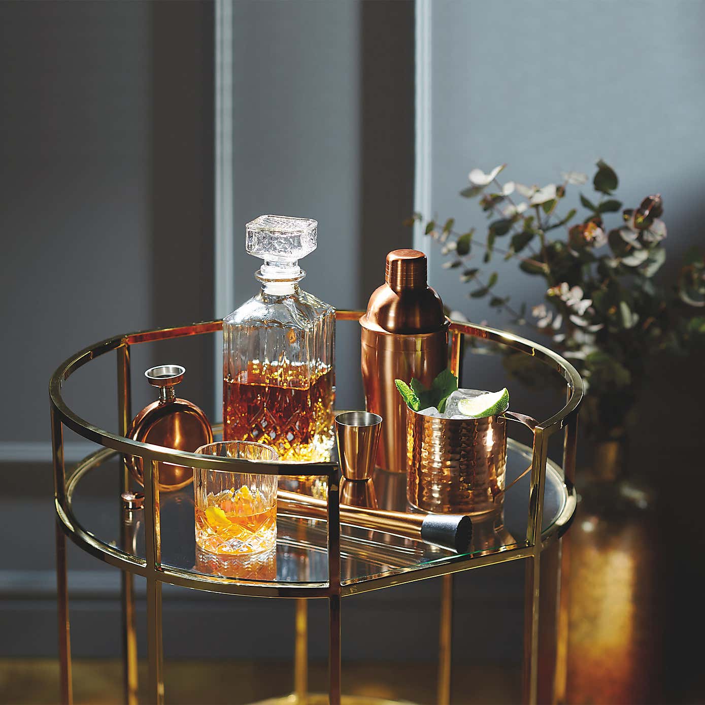 Barcraft Cut Glass Effect Decanter Set 900ml