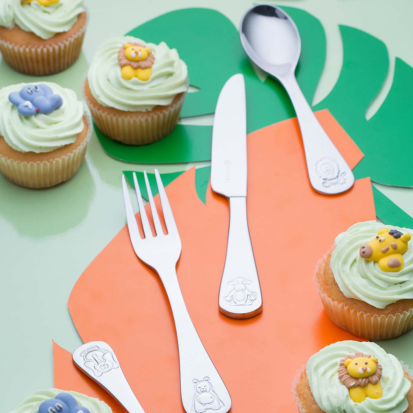 Kids Viners Jungle 4 Piece Cutlery Set