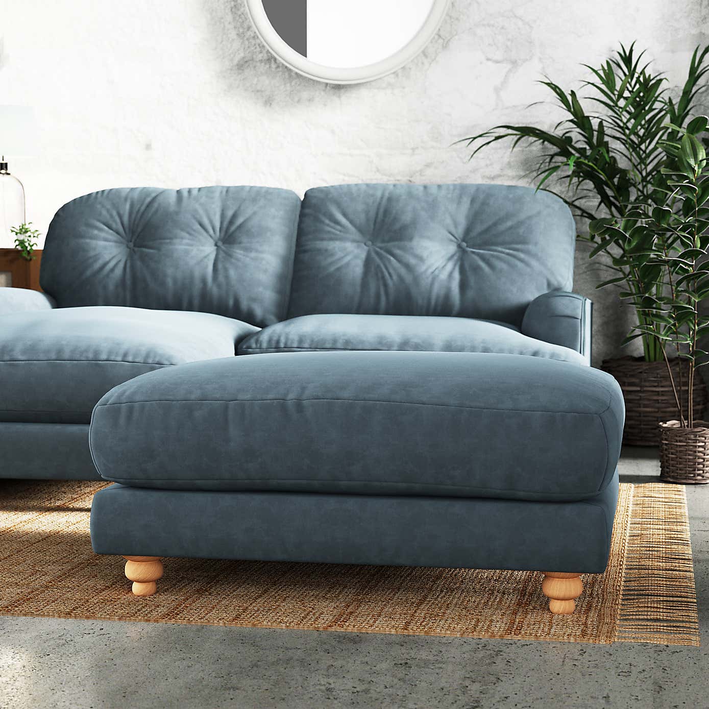 Martha Vintage Chenille Footstool