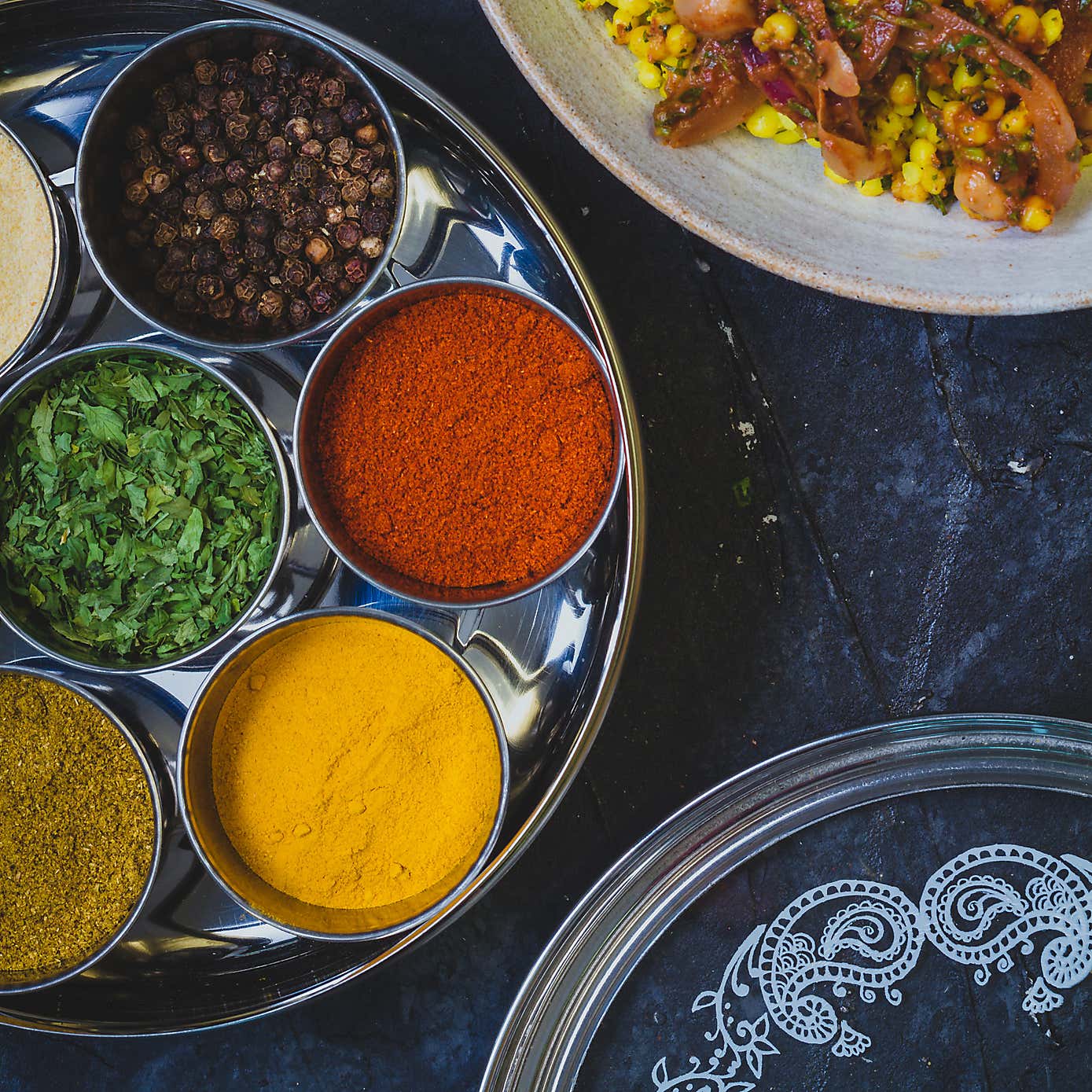 KitchenCraft World of Flavours Stainless Steel Masala Dabba 17cm