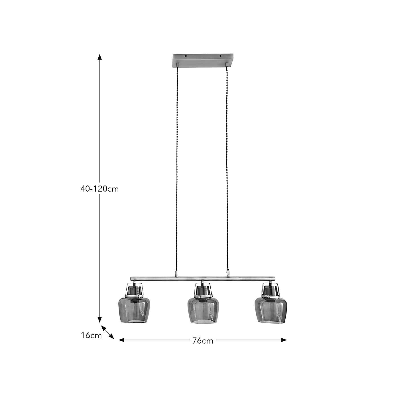 Auburn Modern 3 Light Adjustable Diner Ceiling Light