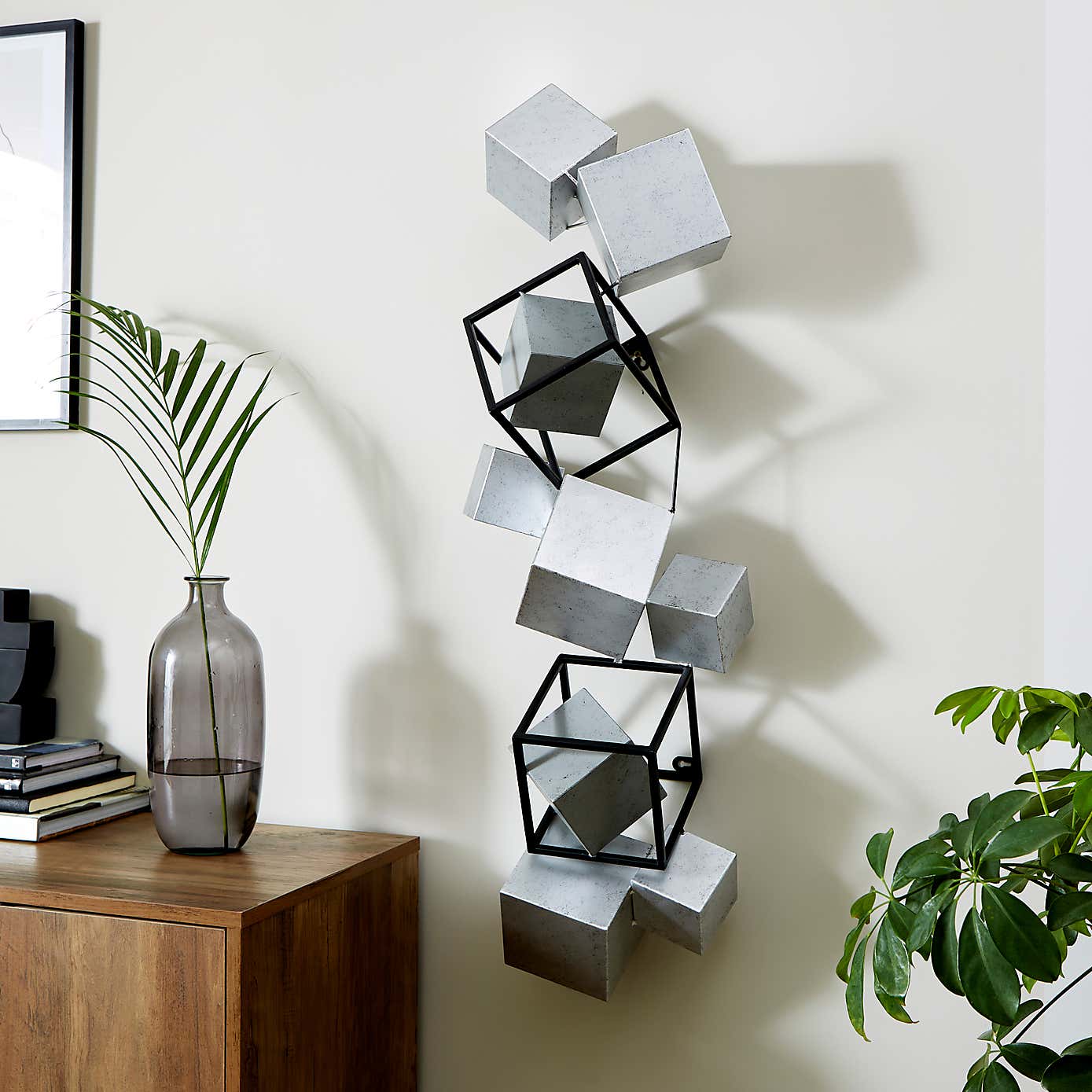 3D Cubes Indoor Outdoor Metal Wall Art