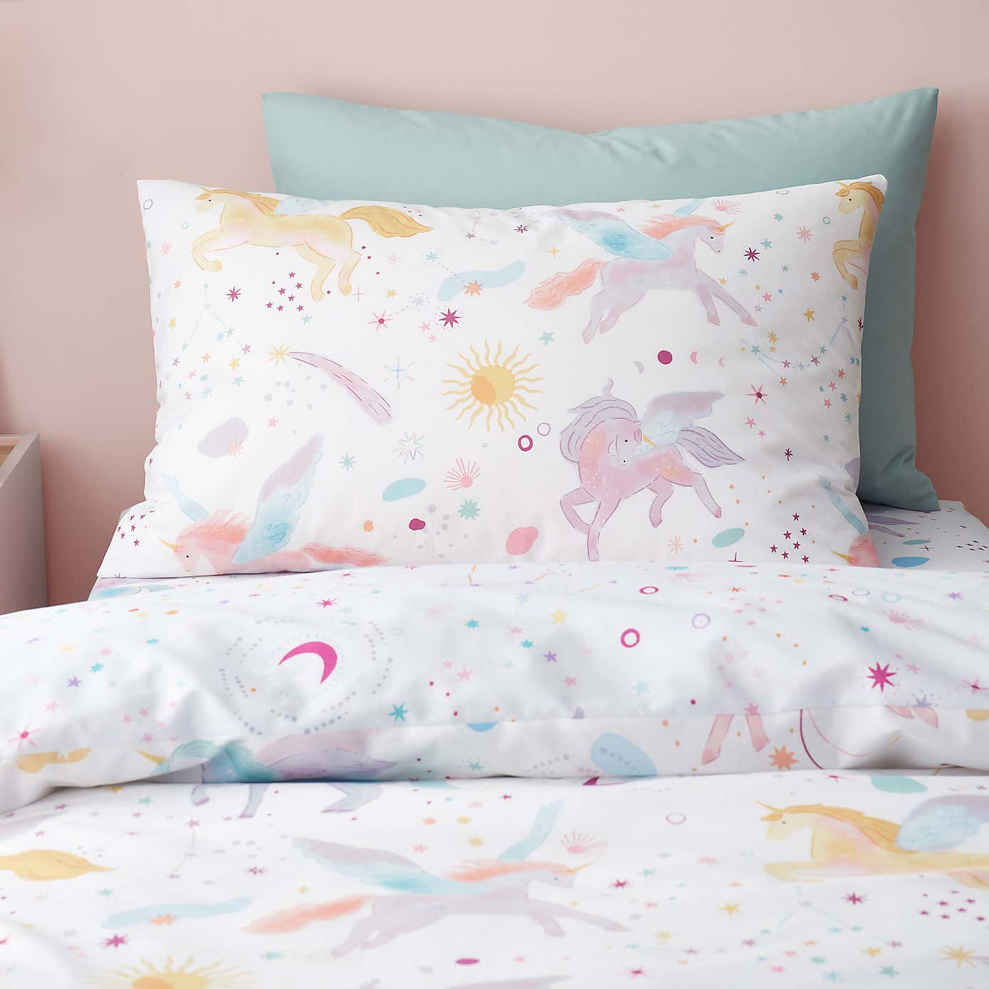 Celestial Unicorn Reversible Polycotton Duvet Cover & Pillowcase Set