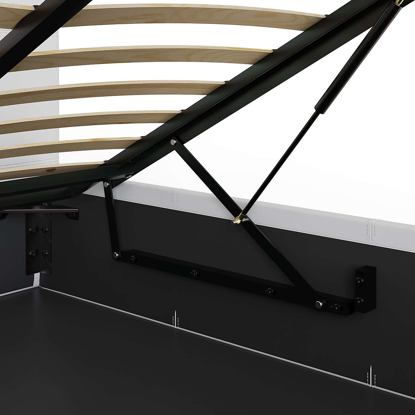 Toronto Black Faux Leather Ottoman Bedstead