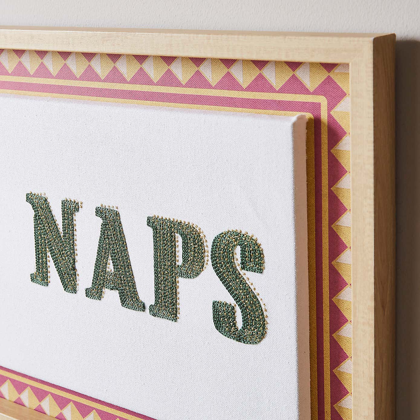 I Believe In Naps Embroidered Framed Canvas