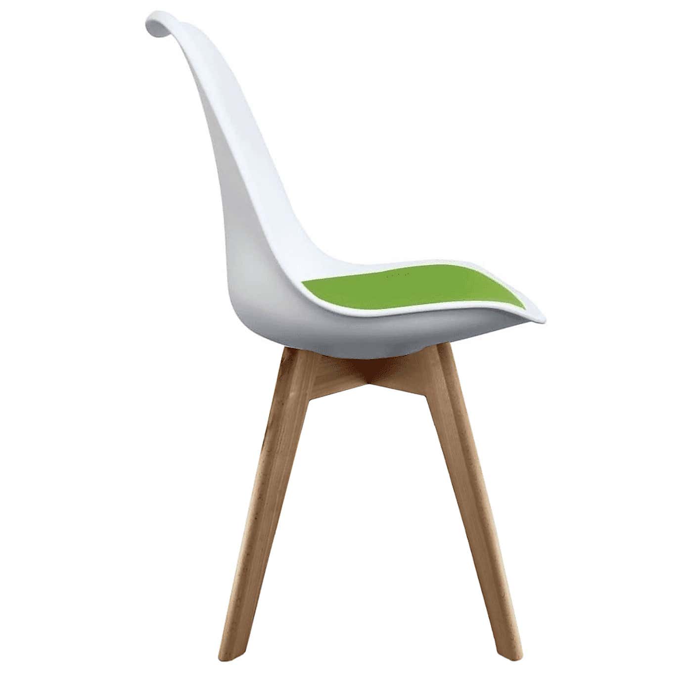 Fusion Living Soho White Plastic Dining Chair with Squared Legs
