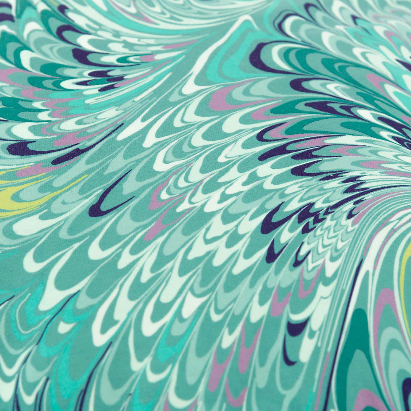 Feather Marble Teal Pouffe