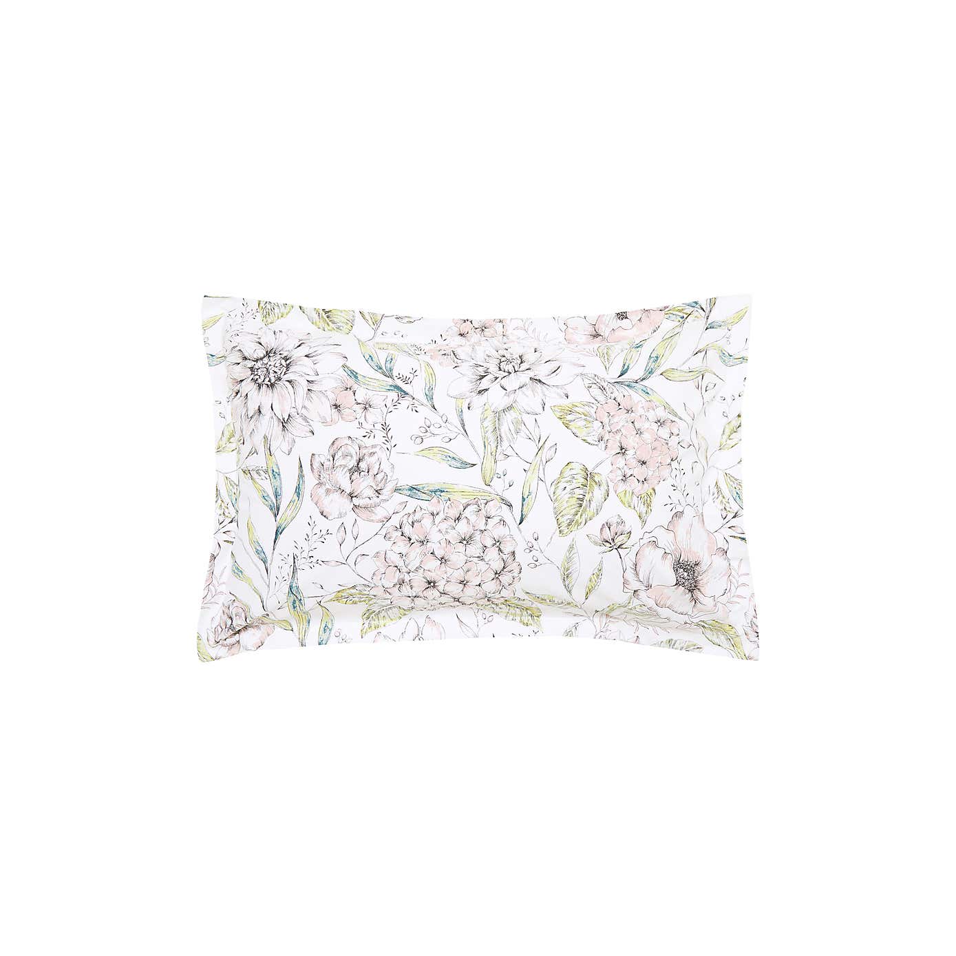 Holly Willoughby Floral Sketch 100% Cotton Oxford Pillowcase