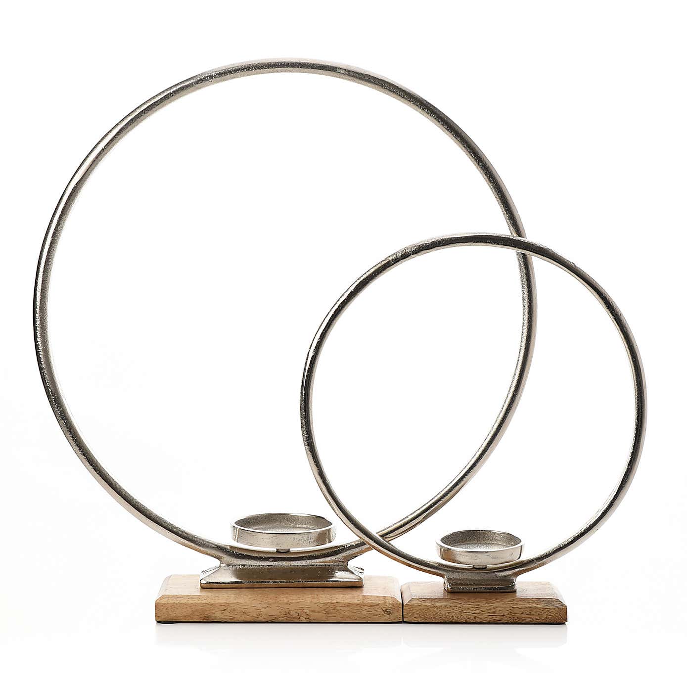 Hestia Set of 2 Metal Hoop Candlestick Holders
