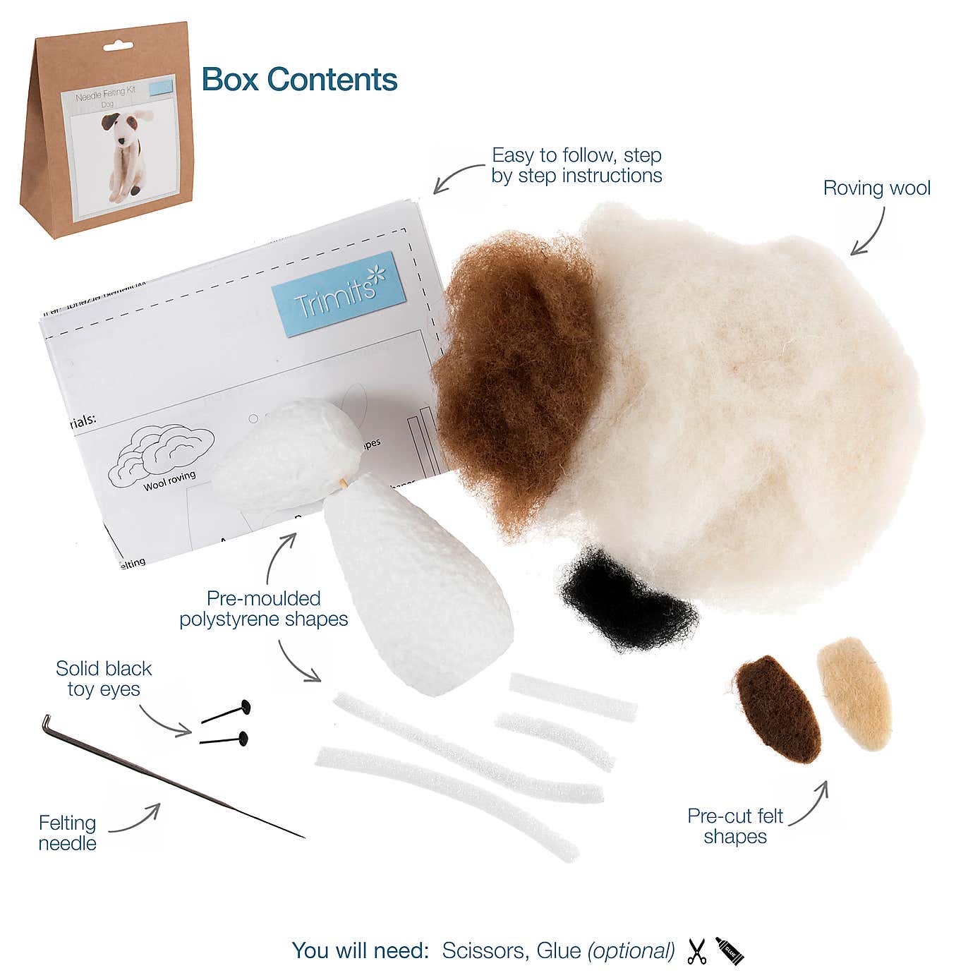 Needle Felting Kit Dog