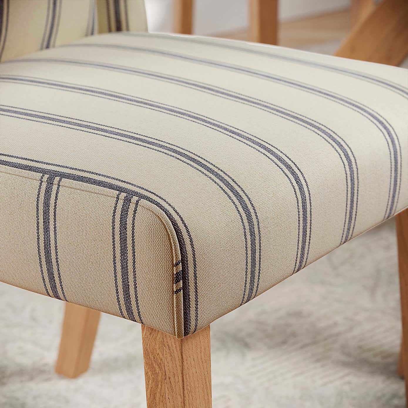 Oswald Set of 2 Dining Chairs, Folkstone Blue Stripe