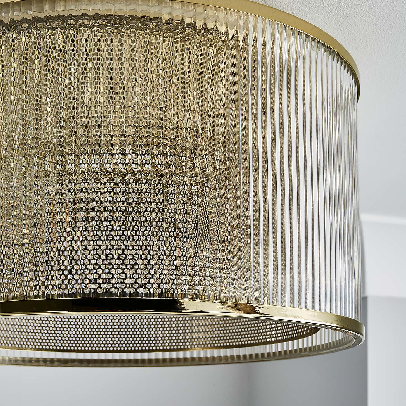 Kruze Glass Flush Ceiling Fitting