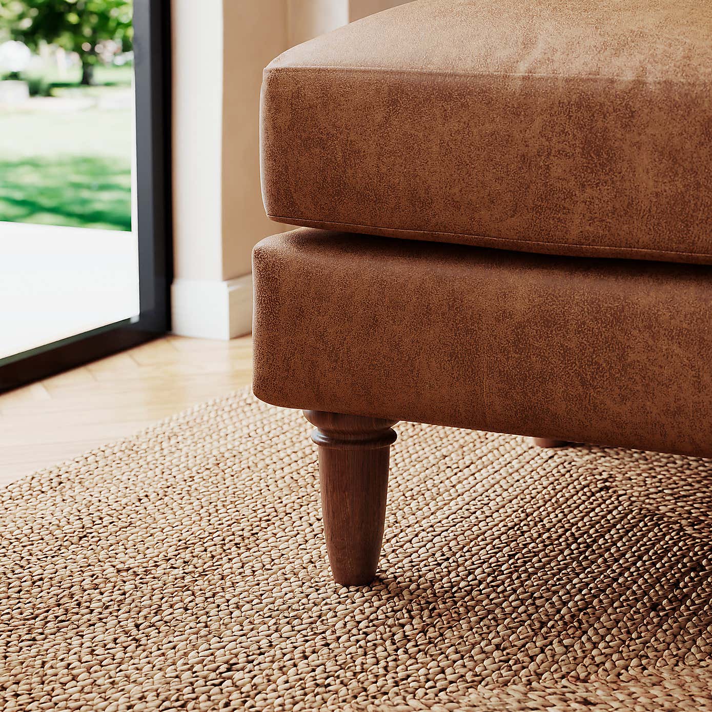 Maeve Compact Faux Leather Corner Chaise Sofa