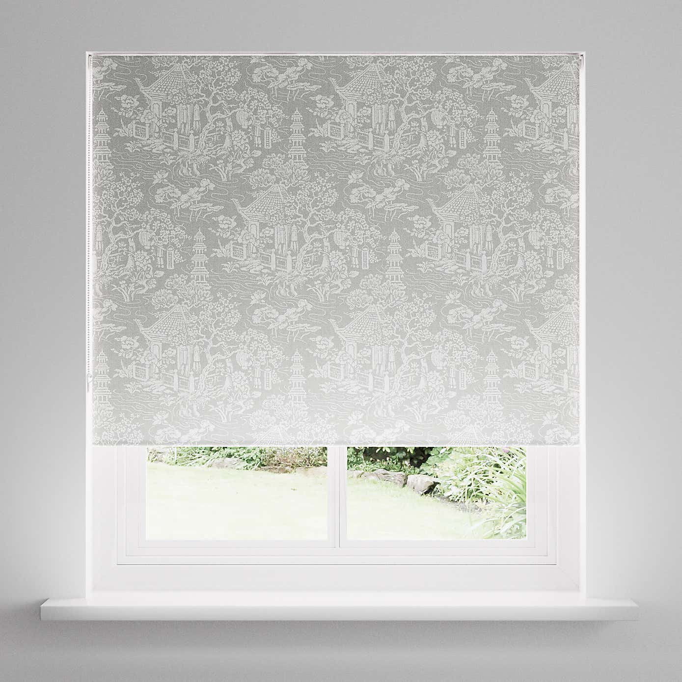 Japandi Pagoda Blackout Grey Roller Blind