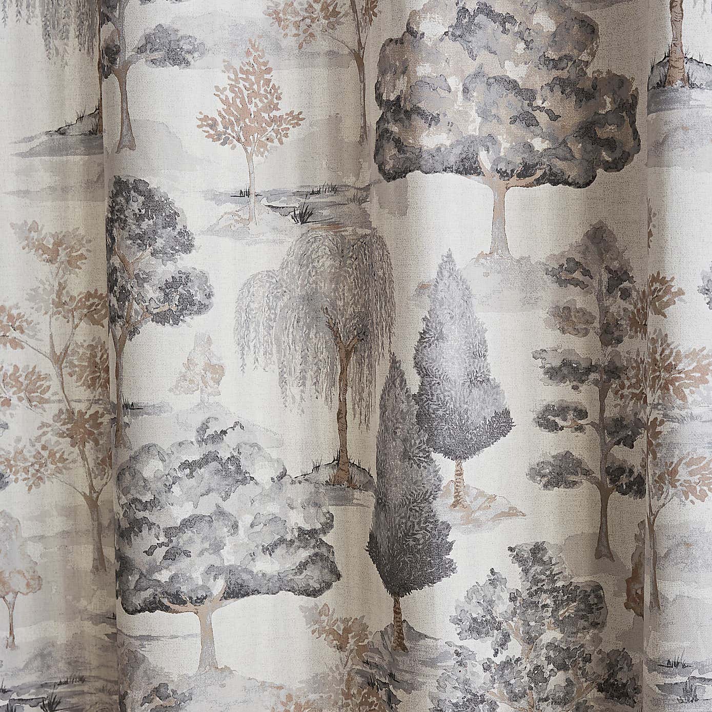 Watercolour Trees Eyelet Curtains