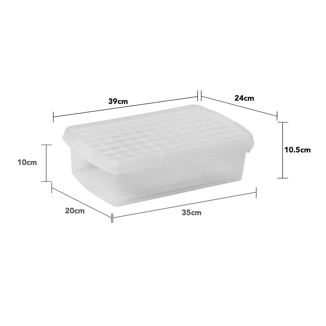 Wham Clip Pack of 4 Rectangle Storage Boxes With Lids