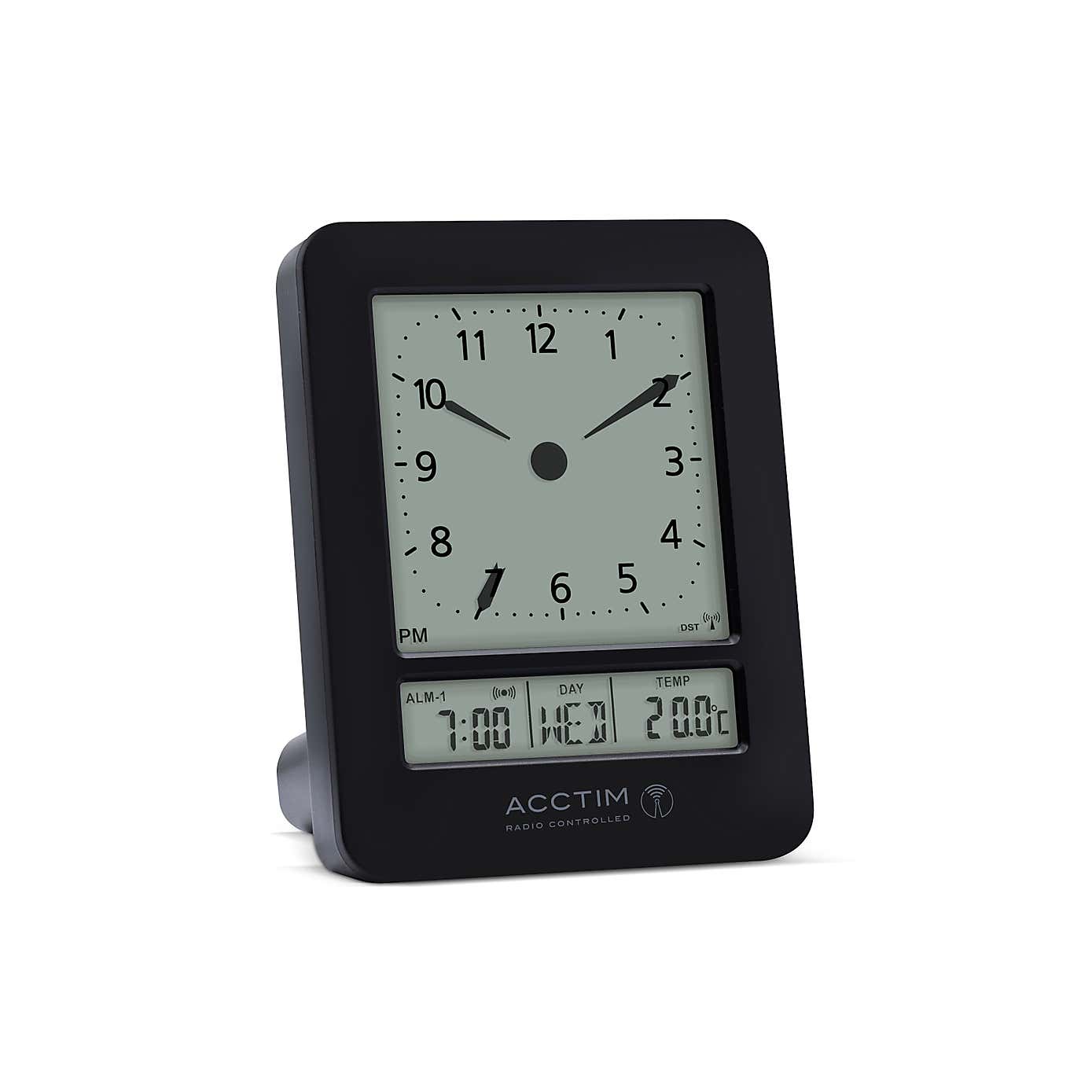 Acctim Sinclair Black Alarm Clock