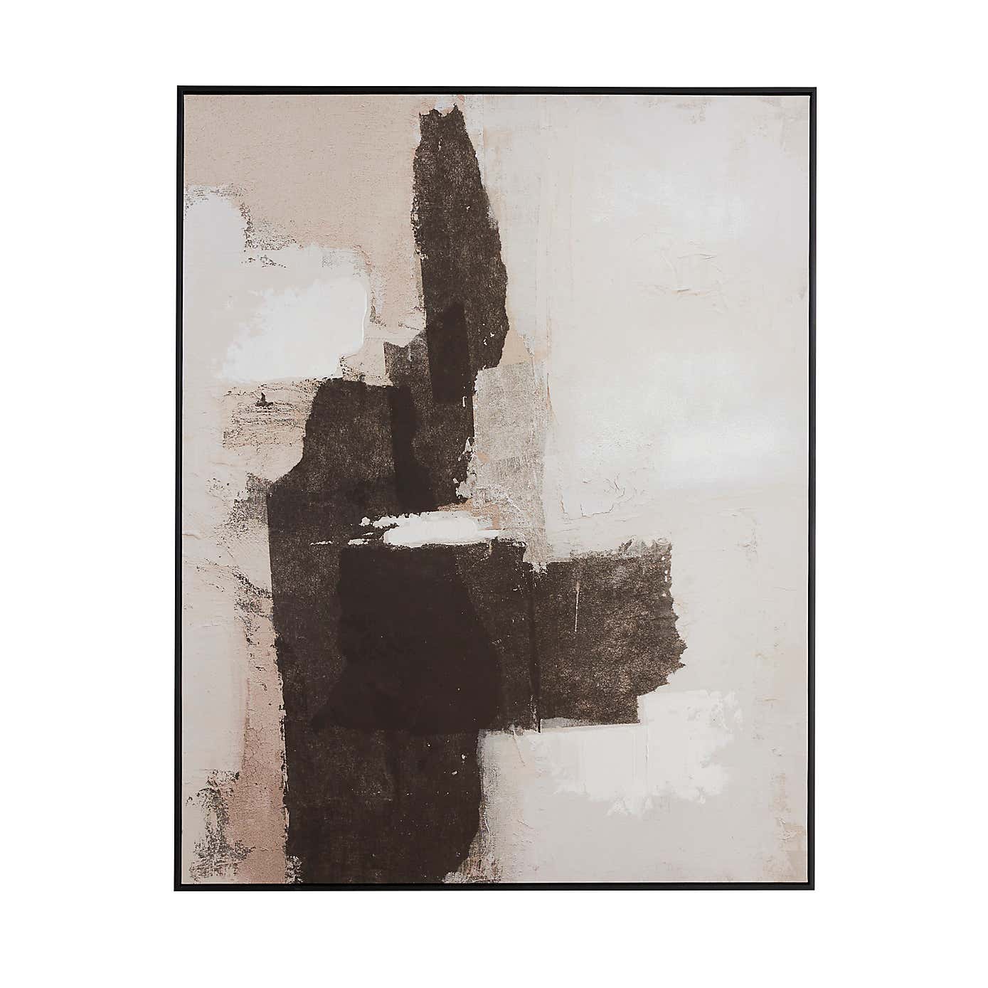 Monochrome Abstract Capped Canvas 80x100cm