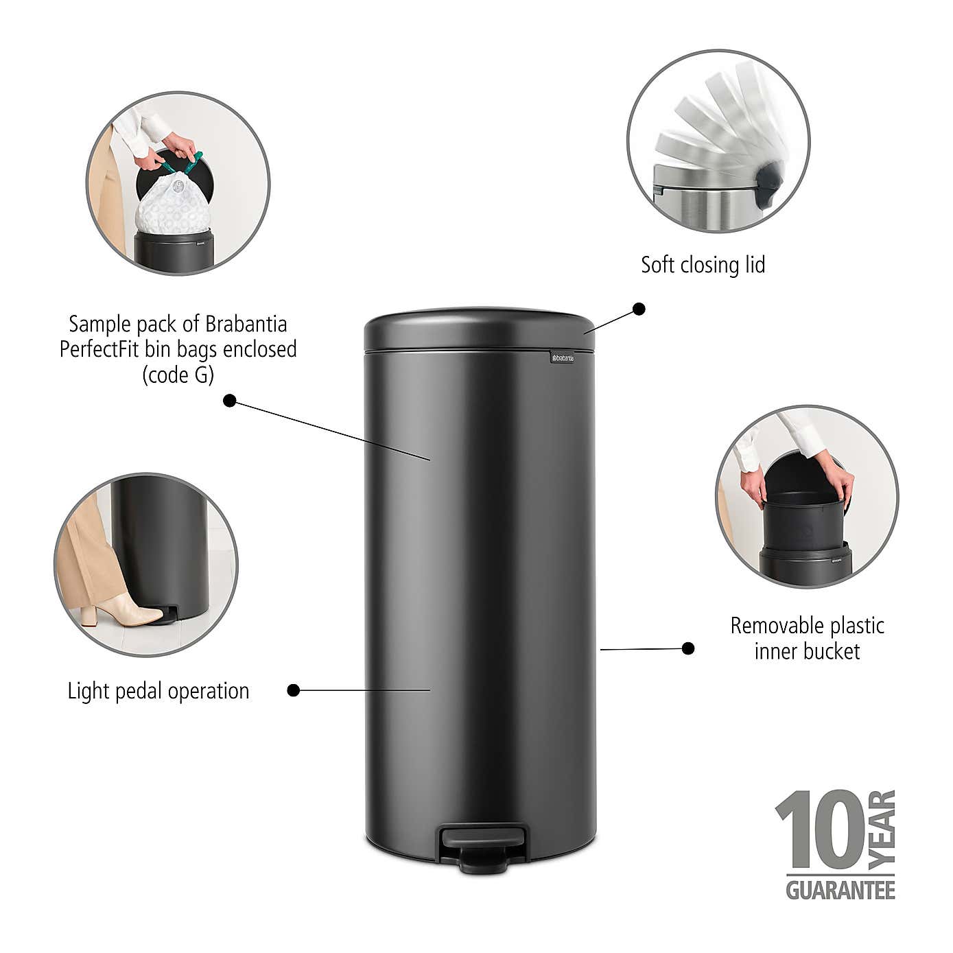 Brabantia NewIcon 30L Pedal Bin