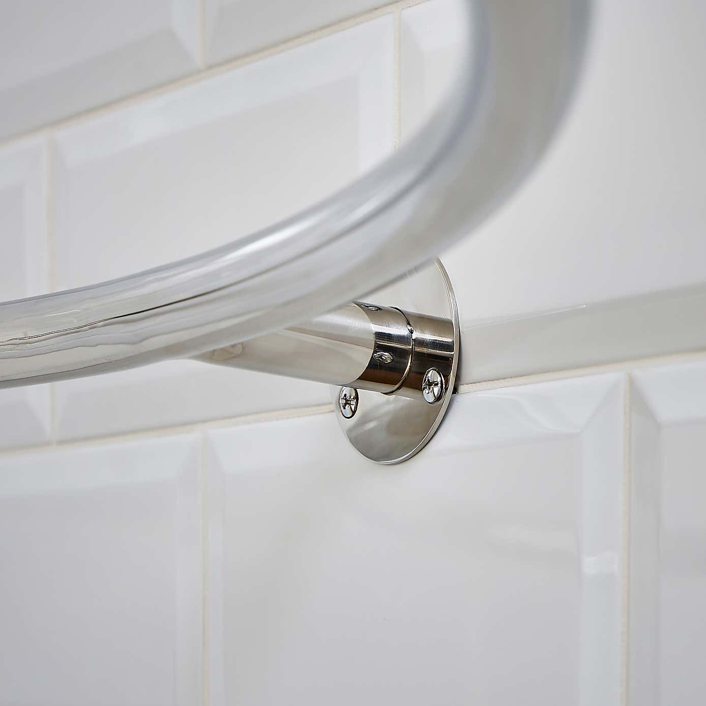 Round Chrome Shower Curtain Rail