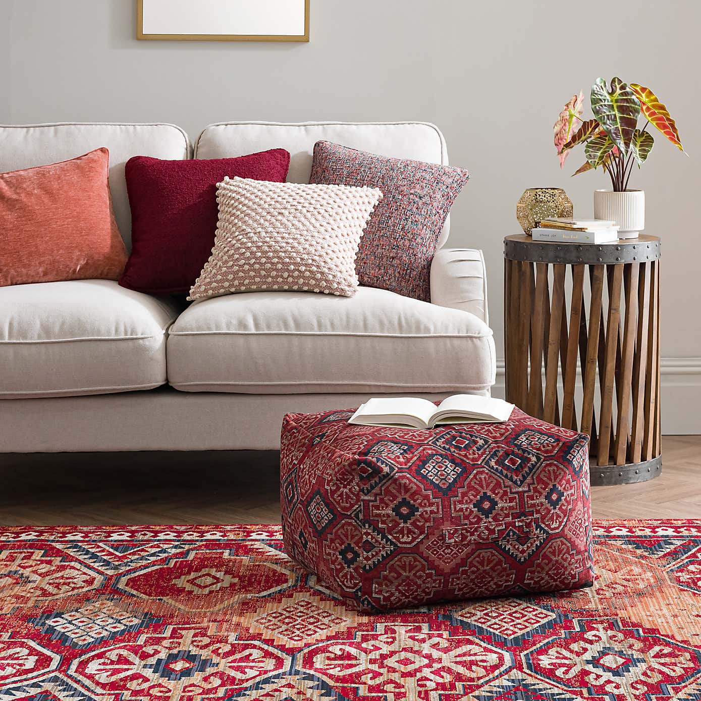 Esin Multicoloured Cube Pouffe