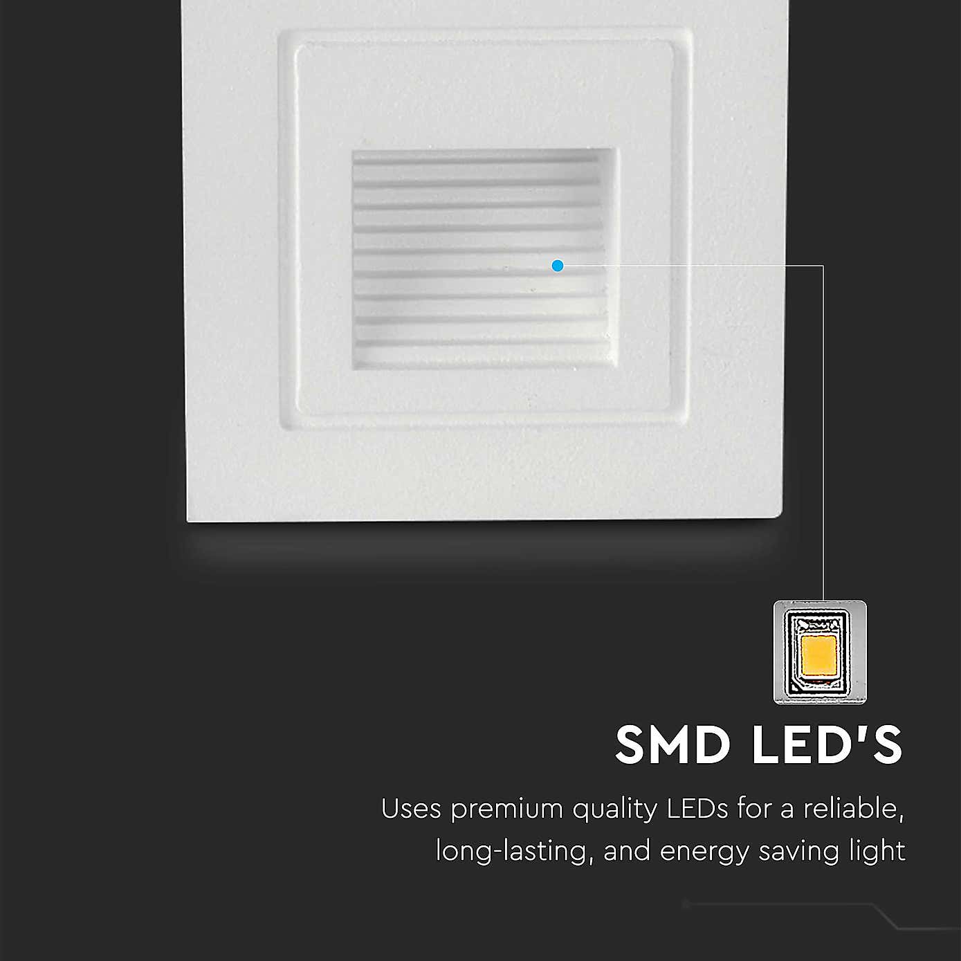 Set of 4 V-TAC 3W LED Square Step Lights