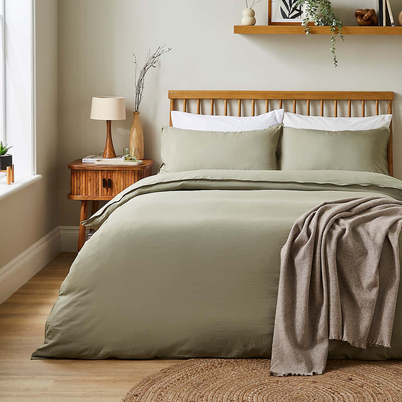 Super Soft Washed Microfibre Plain Duvet Cover and Pillowcase Set