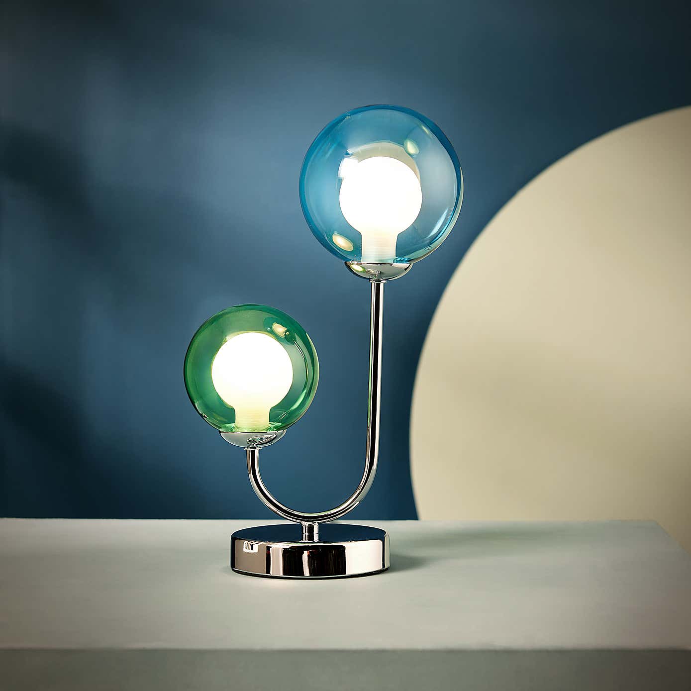 Eliza 2 Light Glass Table Lamp